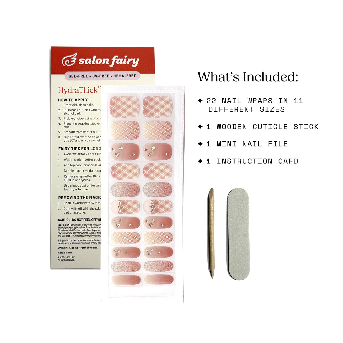 HydraThick™ Nail Wrap – Champagne Plaid